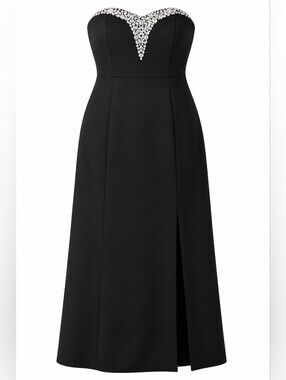 SC Society Black Embellished Sweetheart Maxi Formal Gown Sz 12 NWT 4006